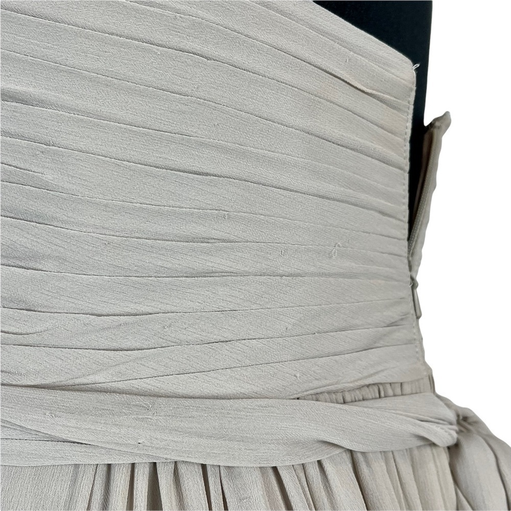 WATTERS MICAH SANDSTONE CRINKLE CHIFFON A LINE HALTER BRIDESMAID FORMAL GOWN - Picture 12 of 16